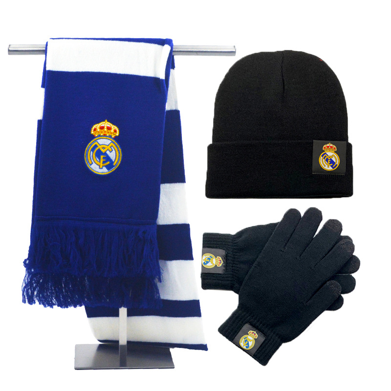 Real Madrid CF ファンギフトセット - スカーフ・帽子・手袋の3点セット