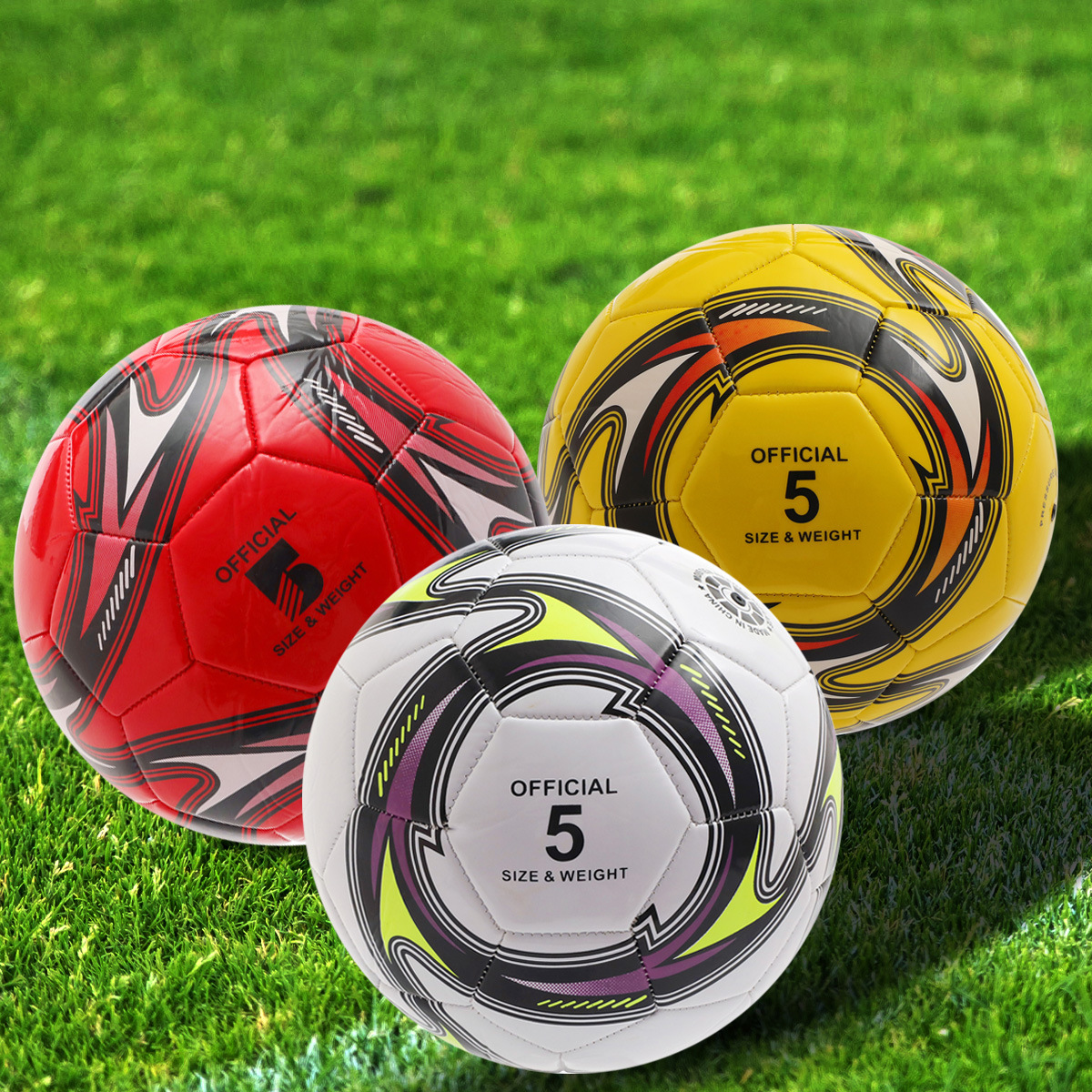 Training Football — Size 2 / 3 / 4 / 5 Kids & Adults Thickened Match & Practice Ball (F502 Red / F506 Pink Blue / F405 Green / F201 Random)