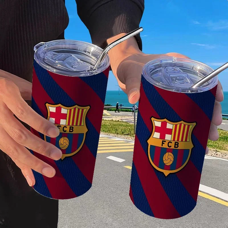 Vaso isotérmico con pajita de fútbol - Chelsea, Barcelona