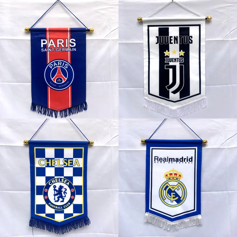 Football Club Pennant Flag - Man City, Inter, Real Madrid, AC Milan, Juventus, PSG