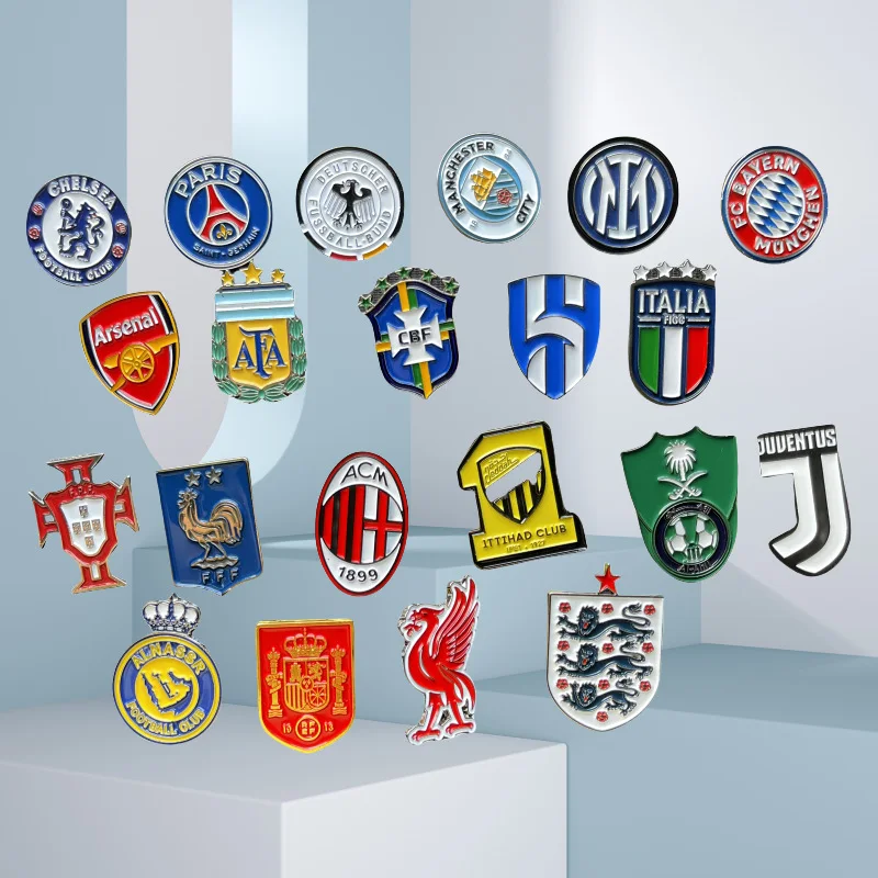 Football Club Crest Metal Badge - Real Madrid, Chelsea, Man City, Al Hilal, Al Nassr